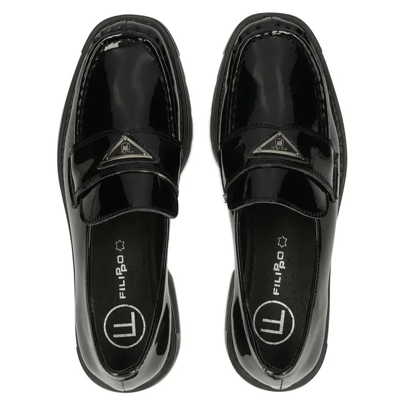 Lacquered Black Filippo DP3930 / 22 BK Moccasins