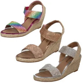 Ladies Savannah Wedge Glitter Sandals - F1R2035