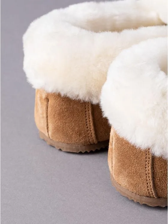 Tan Sheepskin Moccasins for Ladies