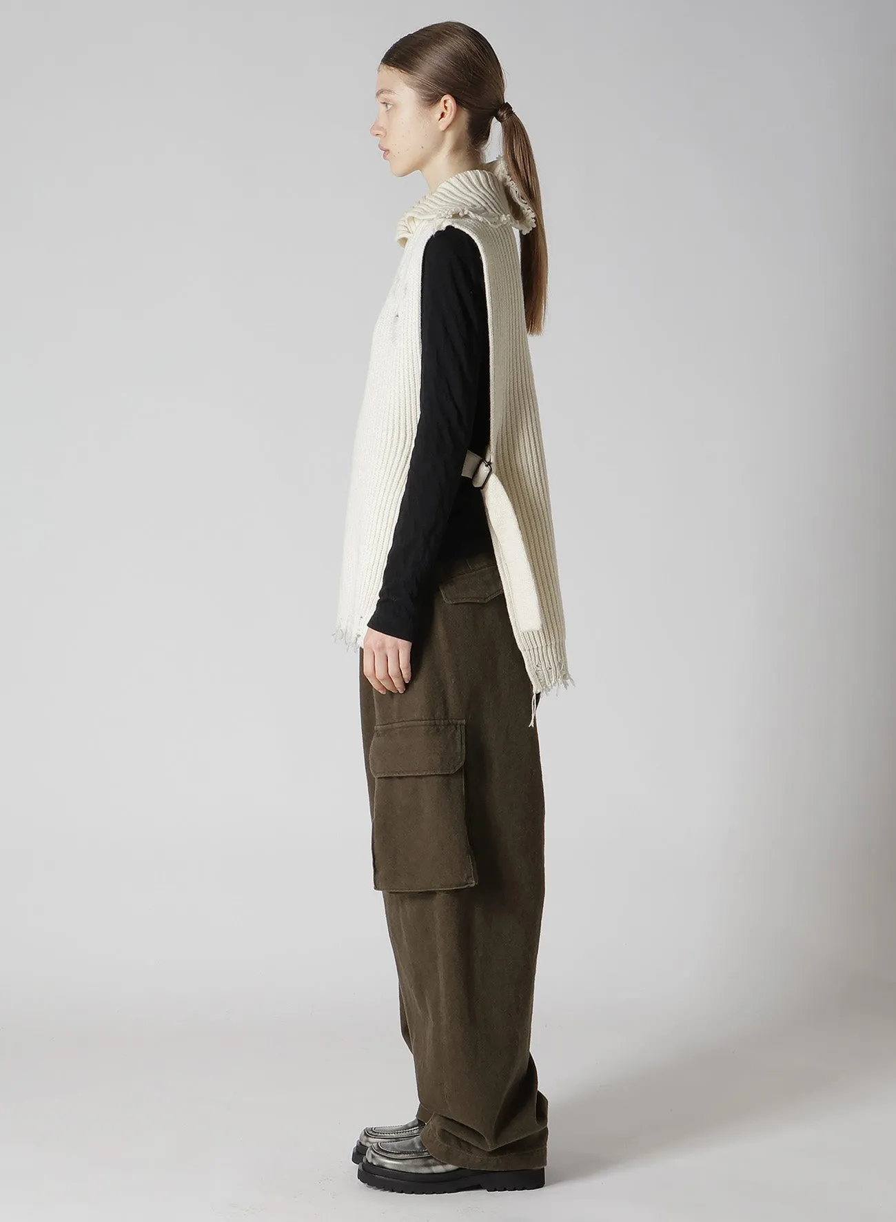 LAMB WOOL DAMAGED KNIT VEST