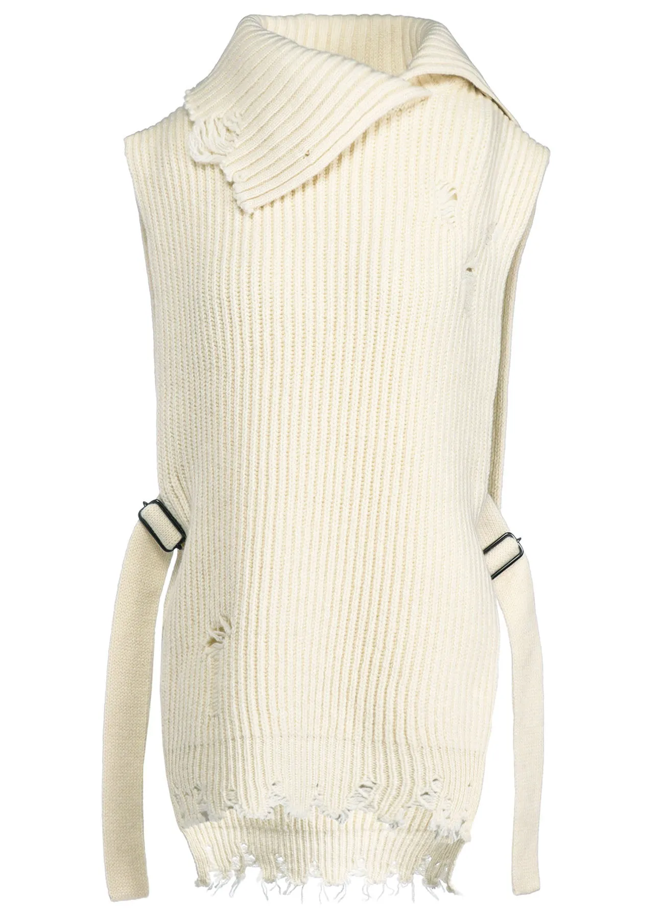 LAMB WOOL DAMAGED KNIT VEST