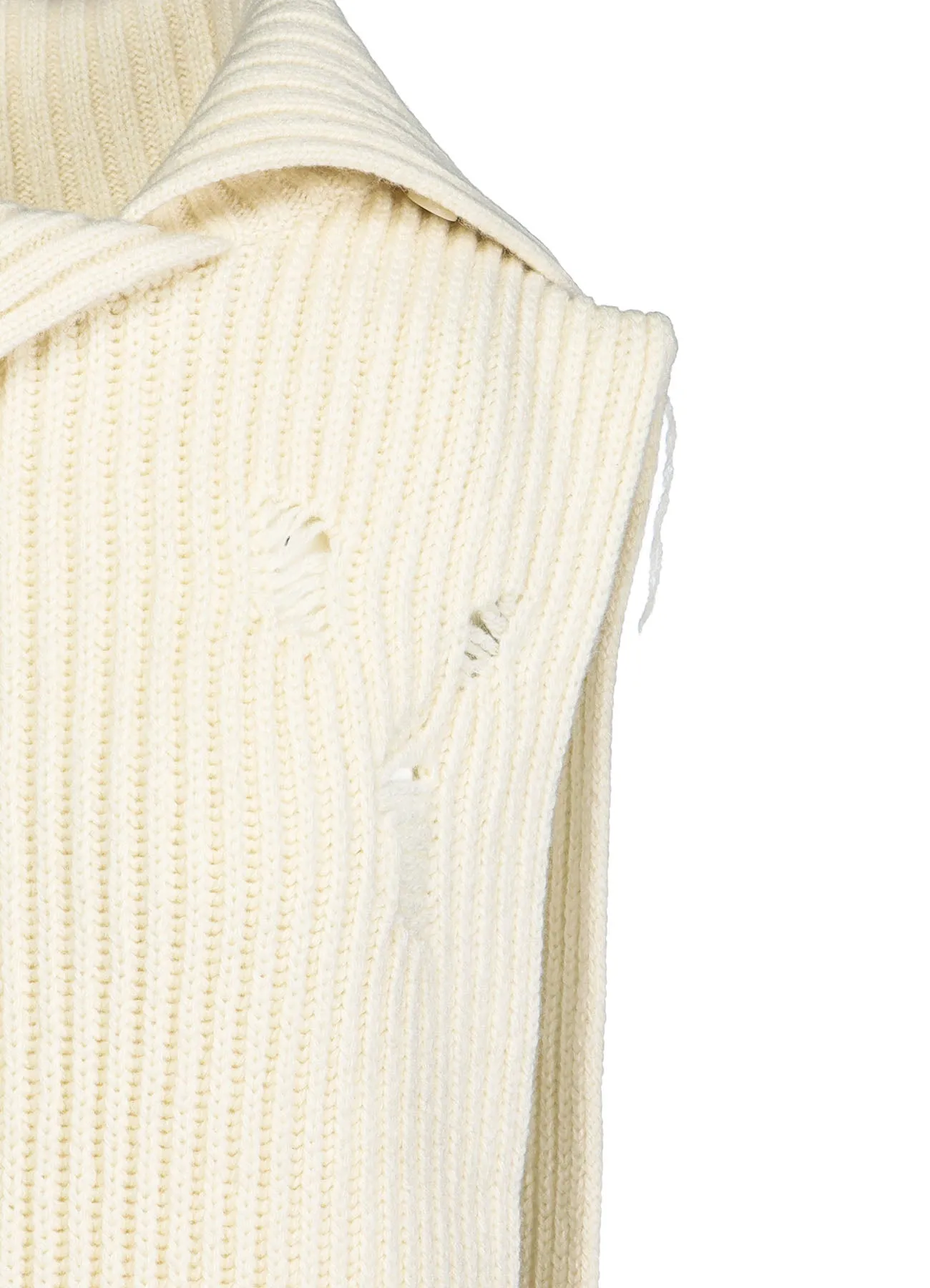 LAMB WOOL DAMAGED KNIT VEST