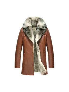 Long Sheepskin Leather Coat