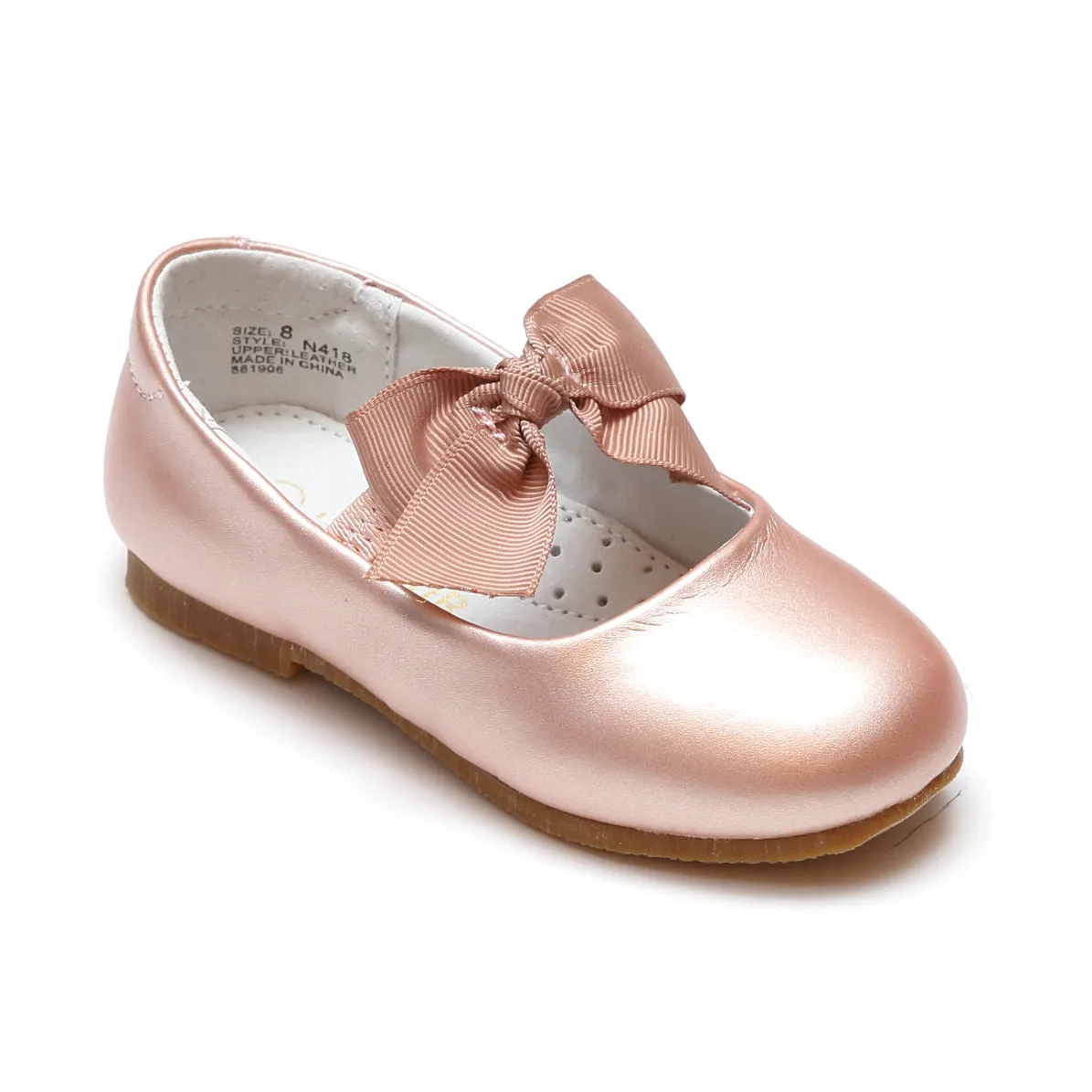 Cute Bow Leather Kids Flat