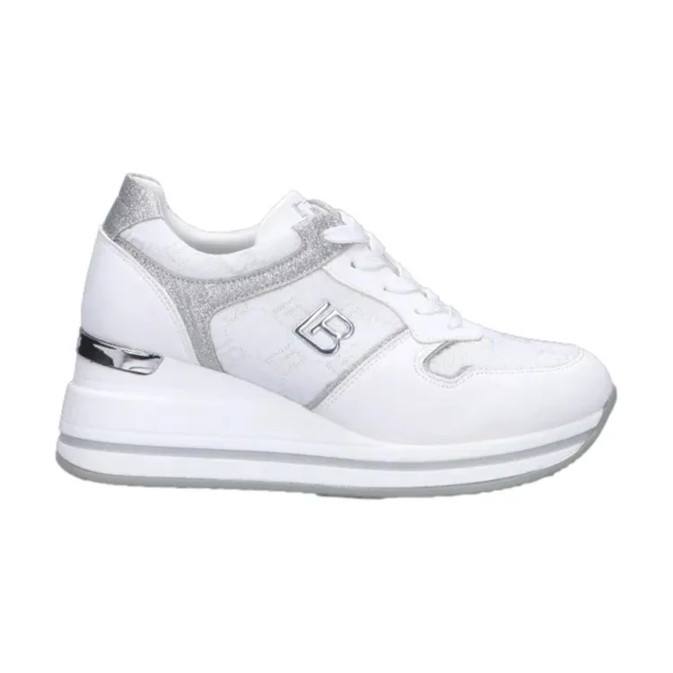 Laura Biagiotti White Lace-Up Women's Sneaker Shoes 8427