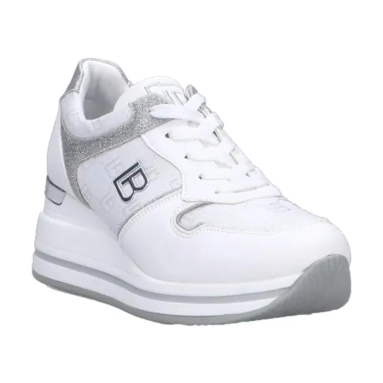 Laura Biagiotti White Lace-Up Women's Sneaker Shoes 8427