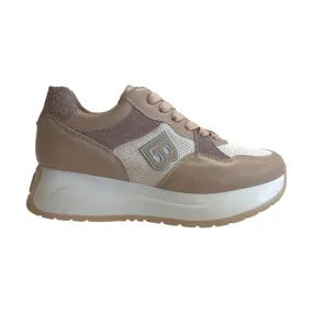 Laura Biagiotti Glitter Nude Women's Sneakers 8414 - Exclusive Deal