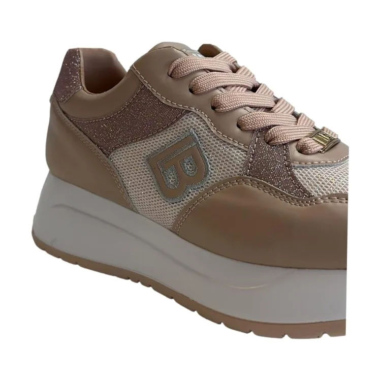 Laura Biagiotti Glitter Nude Women's Sneakers 8414 - Exclusive Deal