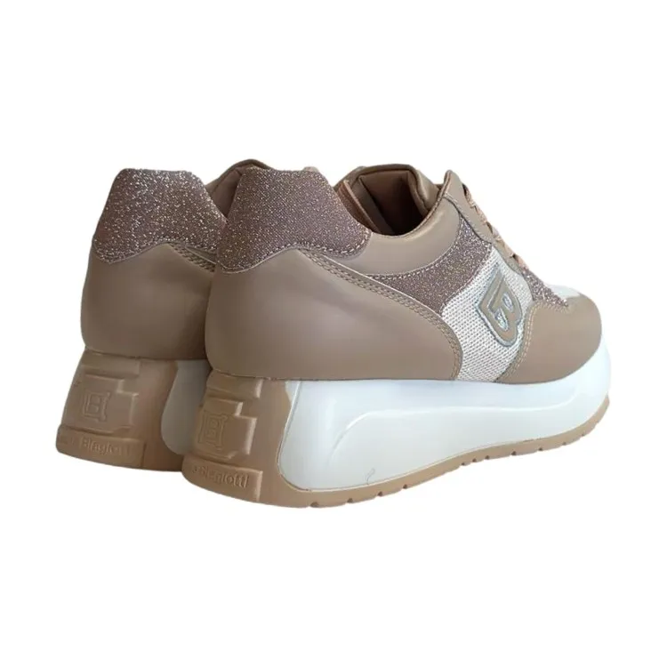 Laura Biagiotti Glitter Nude Women's Sneakers 8414 - Exclusive Deal