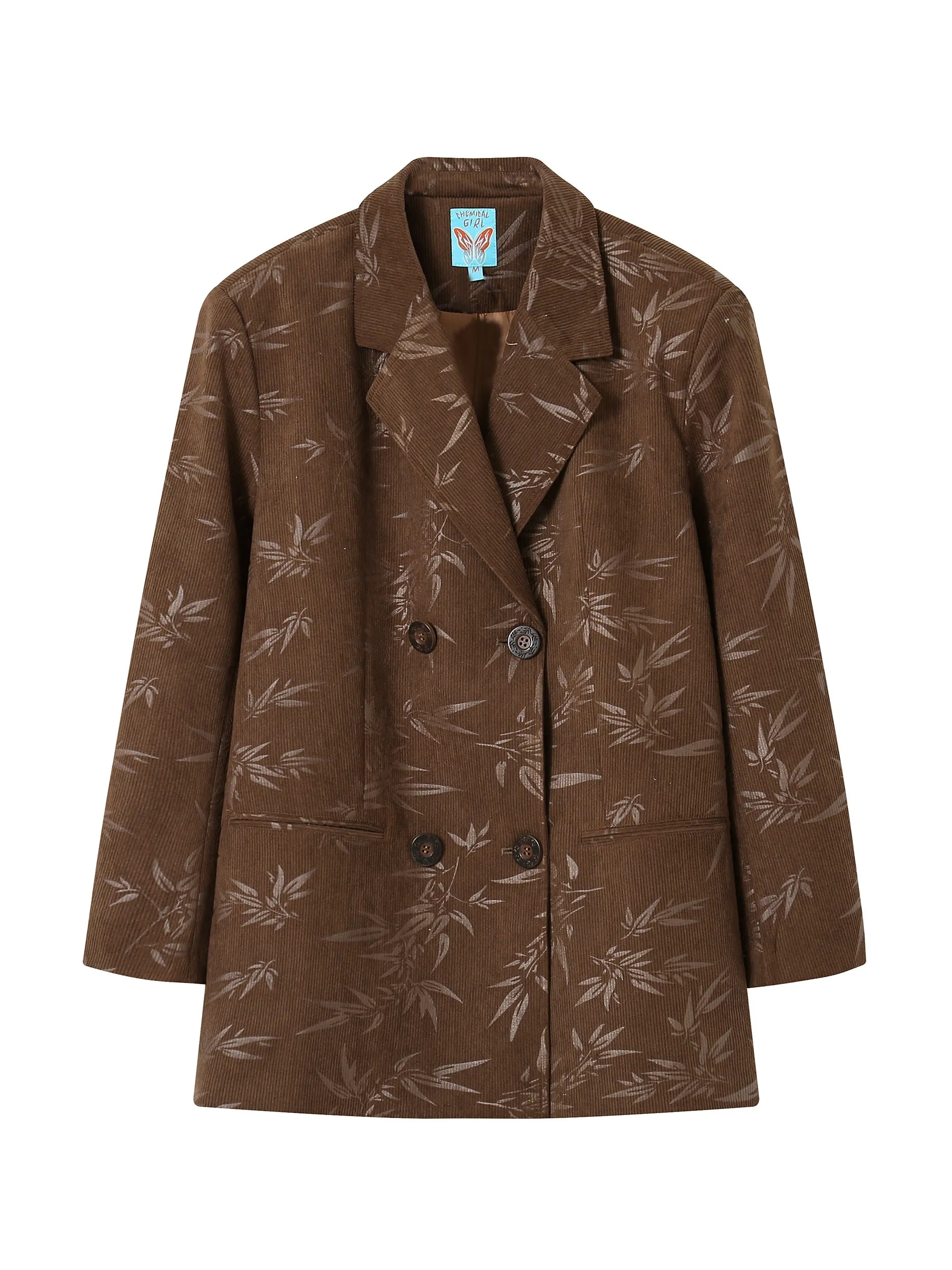 Leaf Oversize Corduroy Retro Tailored-Jacket