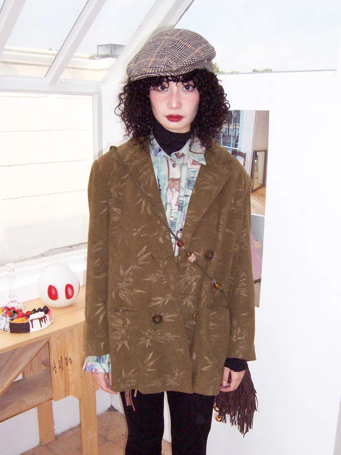 Leaf Oversize Corduroy Retro Tailored-Jacket