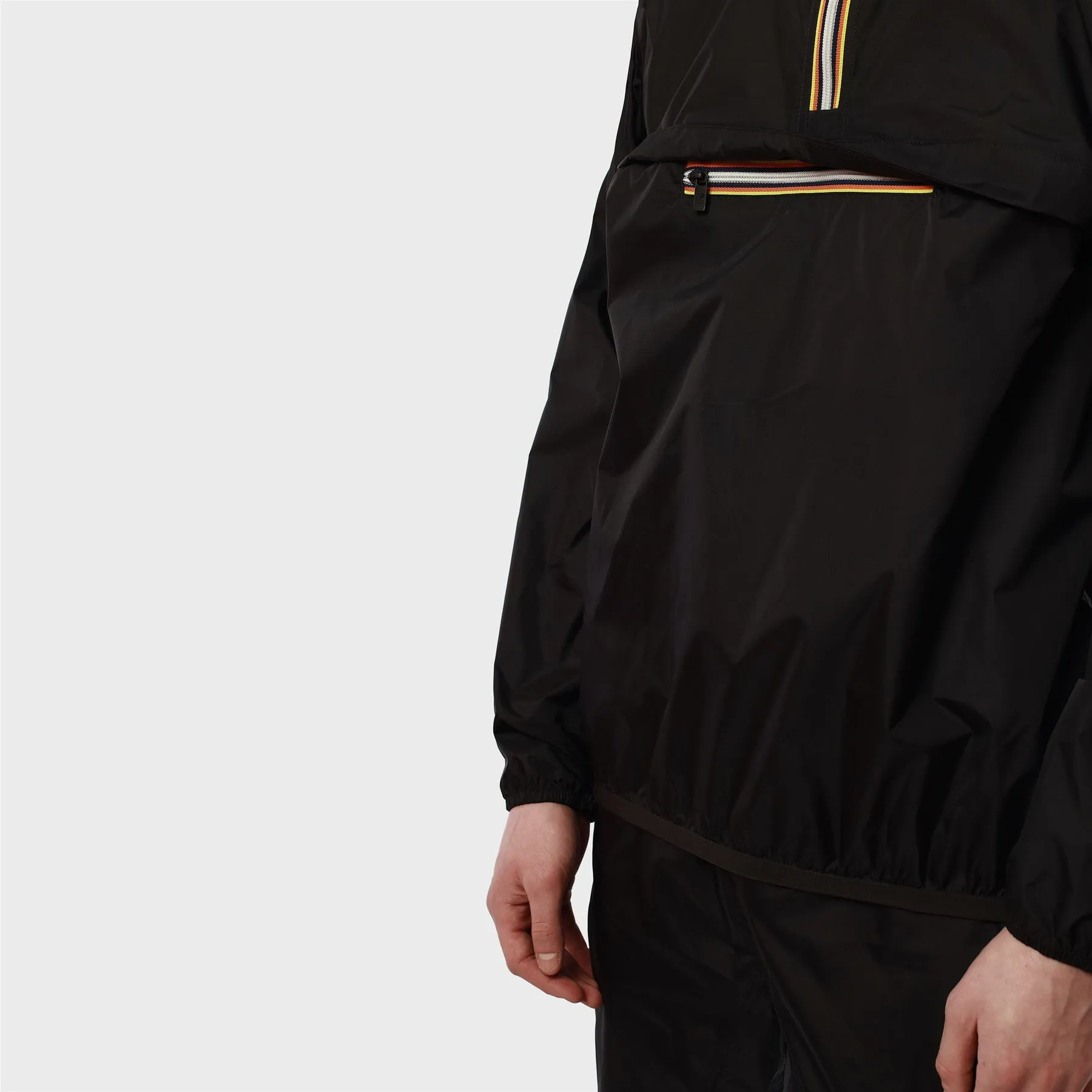 Leon - Packable Quarter Zip Rain Jacket in Black