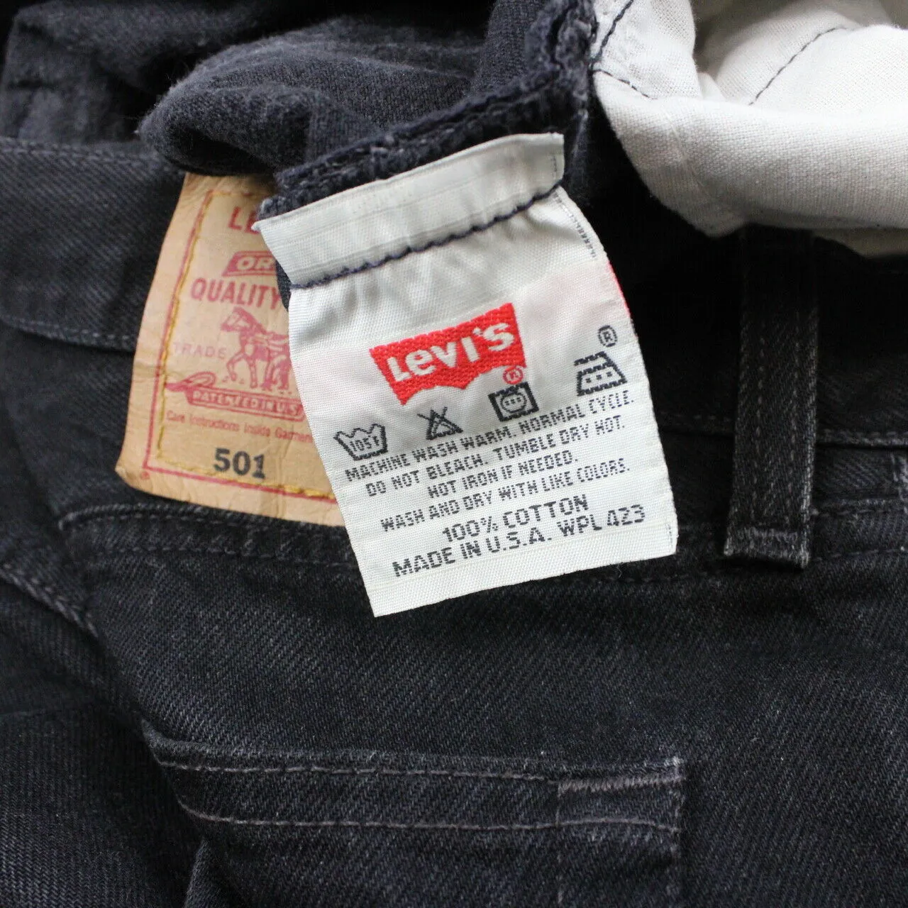 LEVIS 501 Jeans Black Charcoal | W32 L32