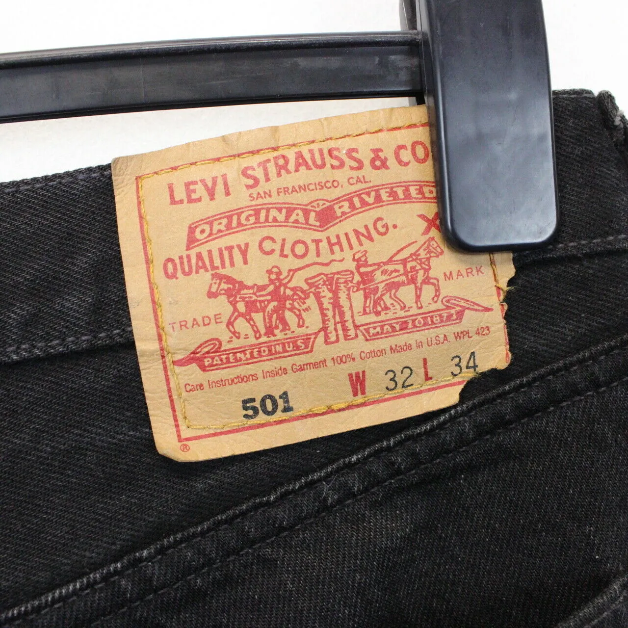 LEVIS 501 Jeans Black Charcoal | W32 L32