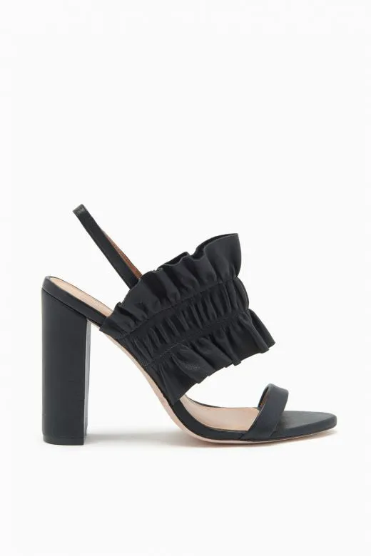 Libby Ruffle Sandals - Noir