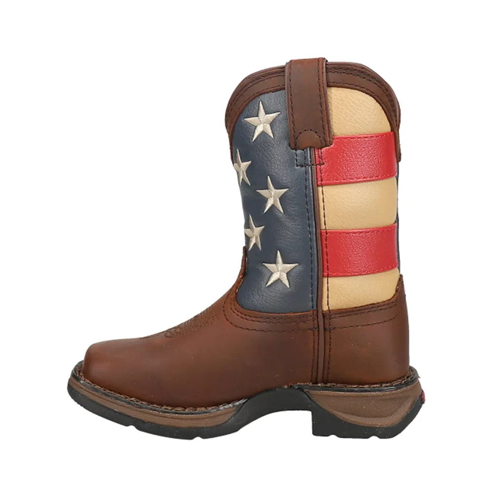 Lil' Rebel Patriotic Flag Cowboy Square Toe Boots (Toddler-Big Kid)