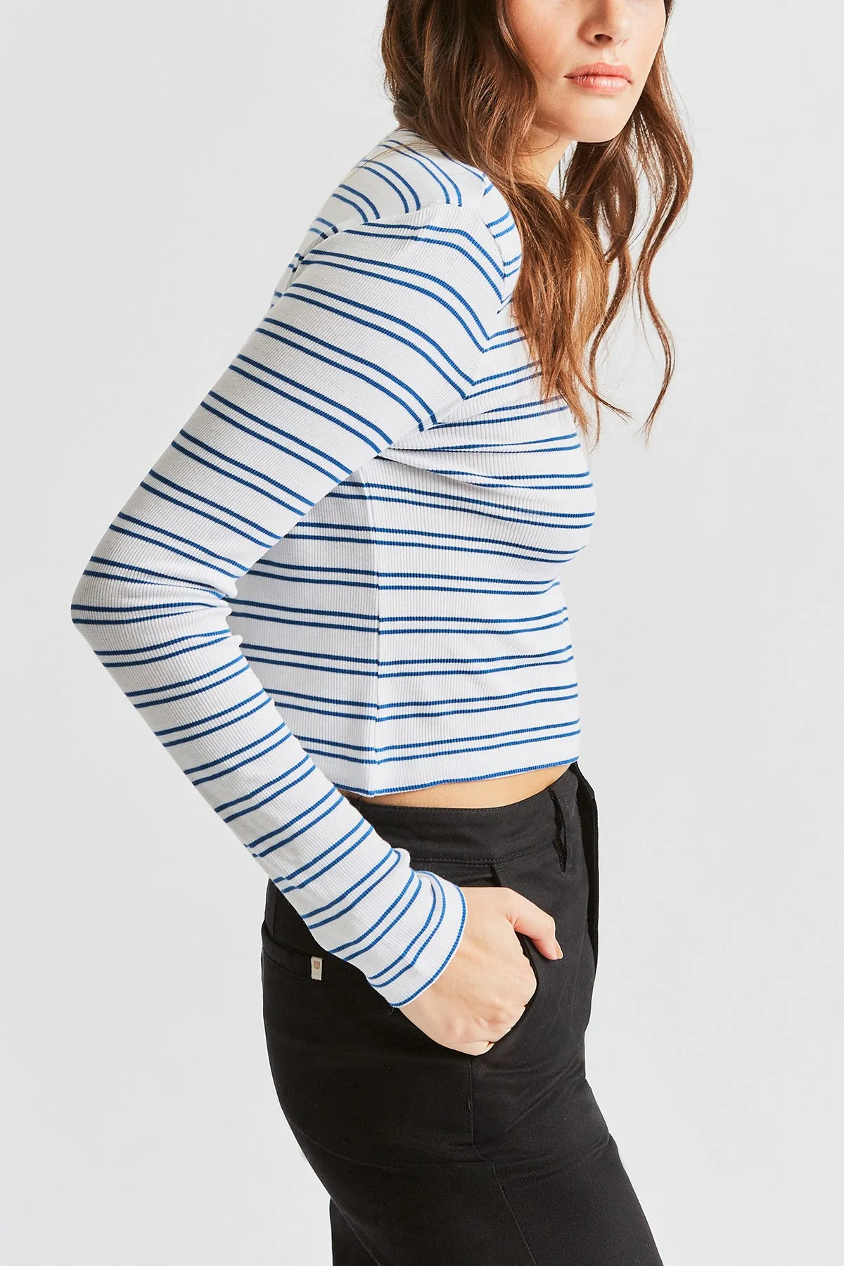 Lily Crop L/S Knit - White