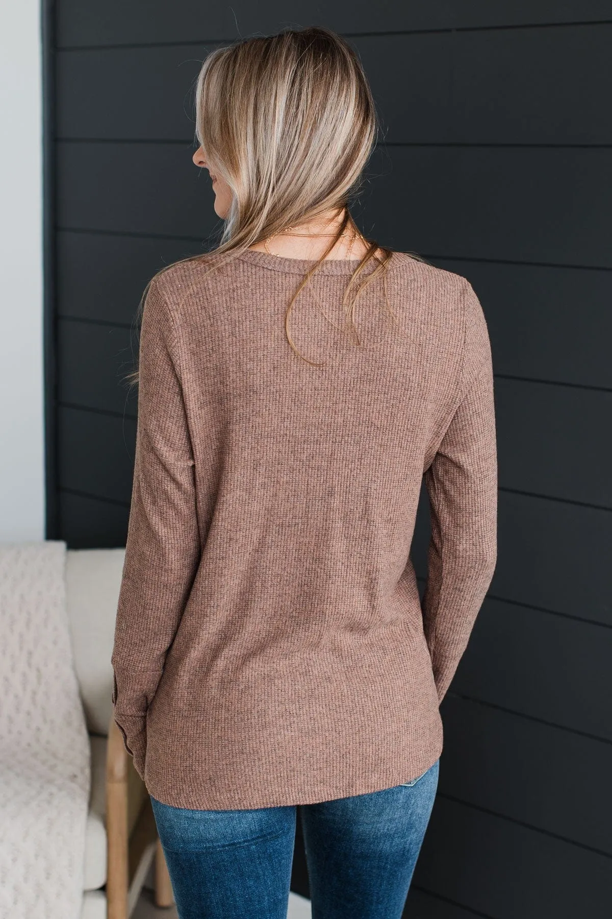 Ribbed Knit Top in Mocha - Little Moments