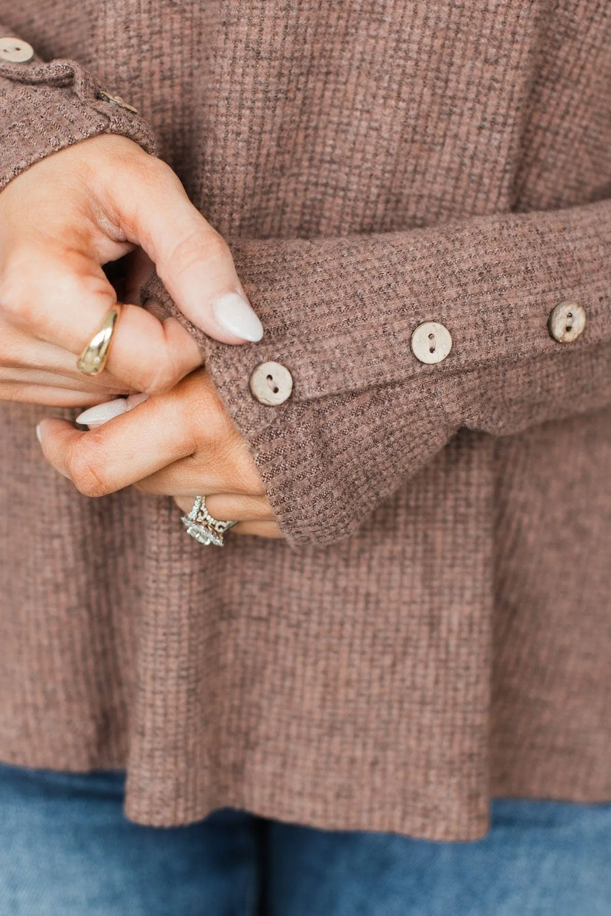 Ribbed Knit Top in Mocha - Little Moments