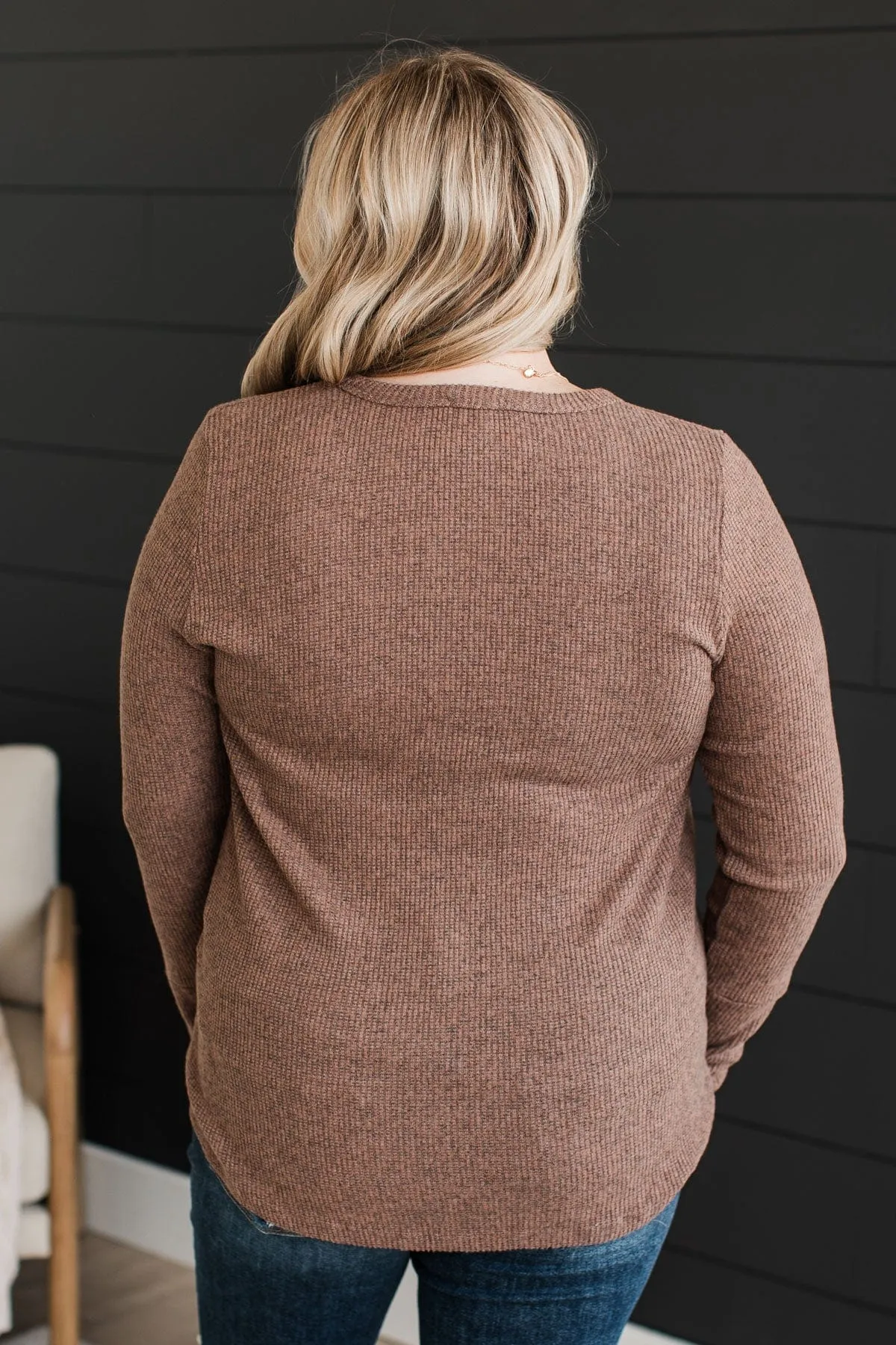 Ribbed Knit Top in Mocha - Little Moments