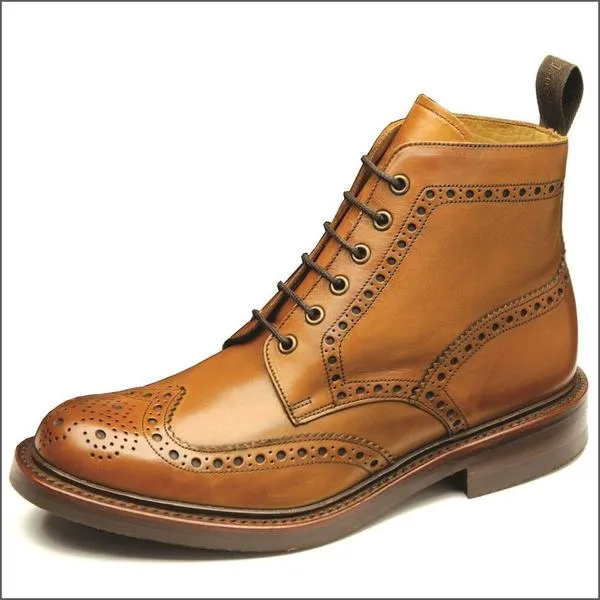 Loake Bedale Tan Brogue Boots - Best Price & Fast Shipping