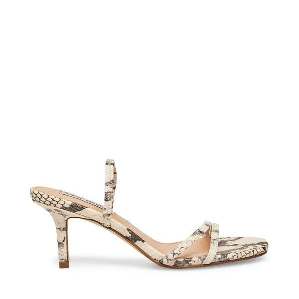 Loft Slide Sandals - Beige Snake