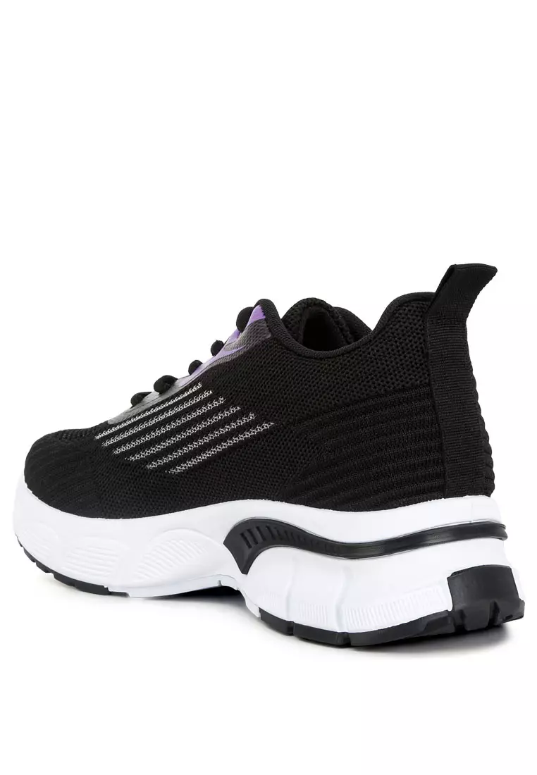 London Rag Black Knitted Chunky Sneakers