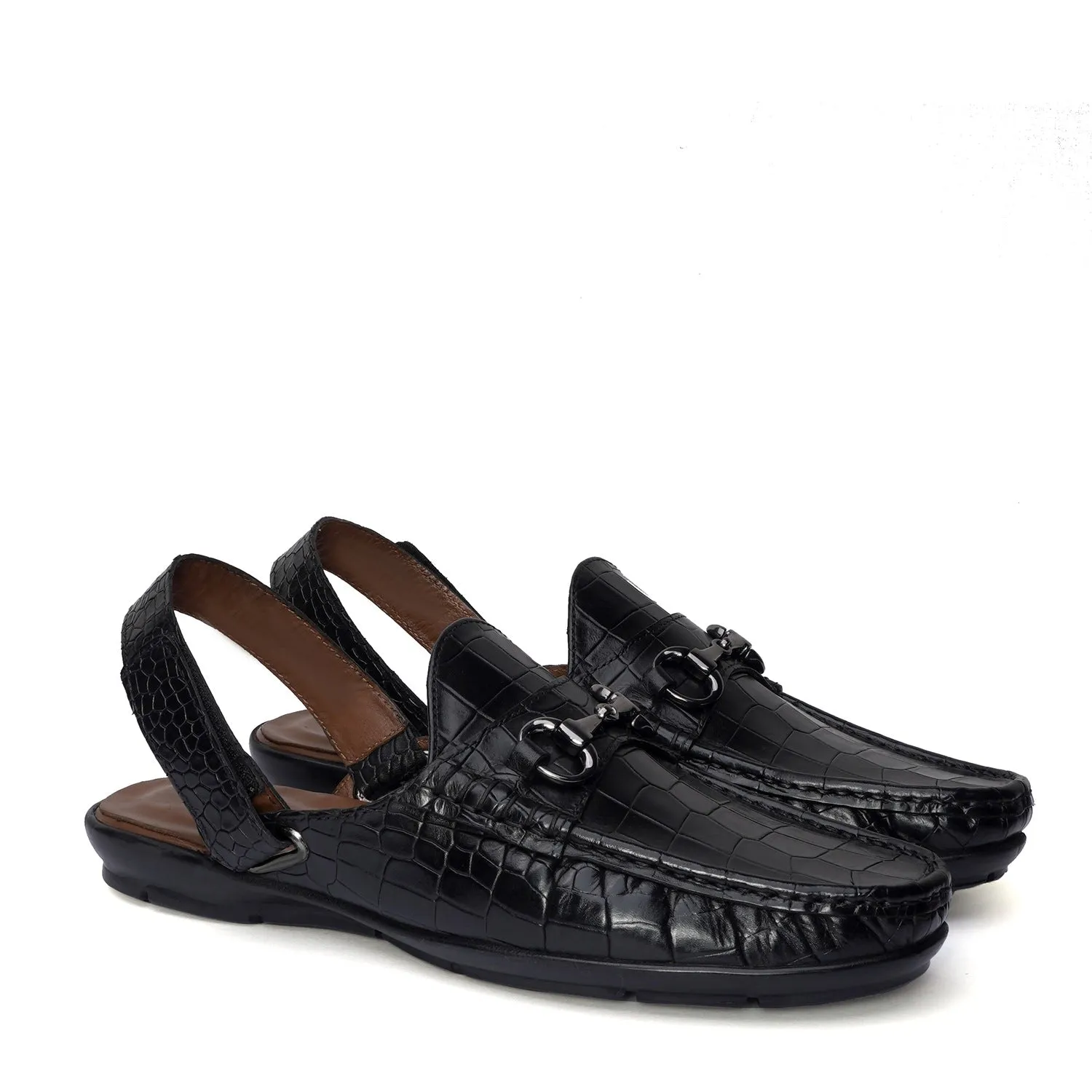 Luxurious Black Moccasins Sandals