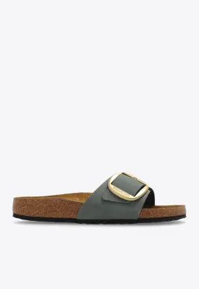 Madrid Big Buckle Nubuck Leather Slides