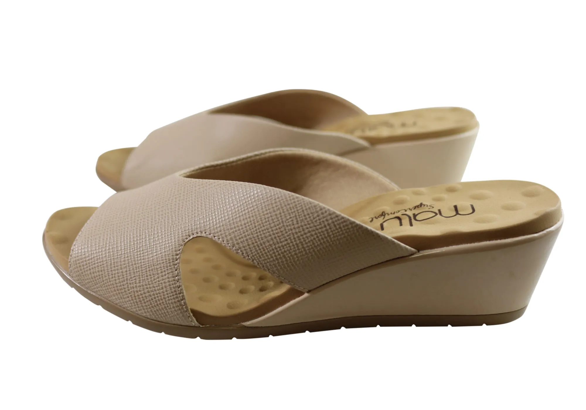 Malu Supercomfort Emerson Womens Comfort Wedge Slides Made In Brazil