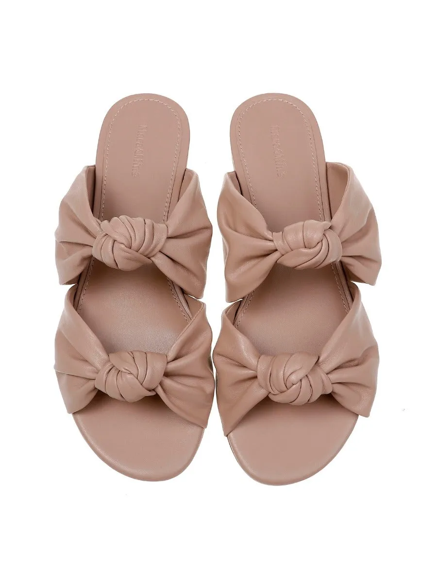 MARA & MINE Isabelle Knot Slides - Tan