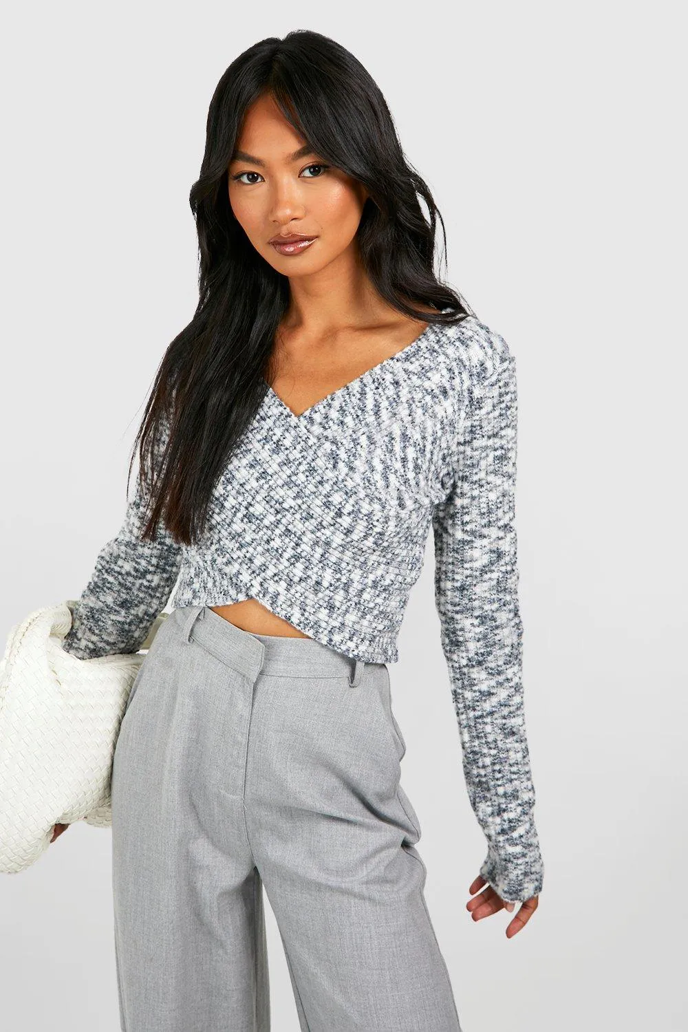 Marl Soft Knit Wrap Jumper - Shop Jumpers & Cardigans | boohoo