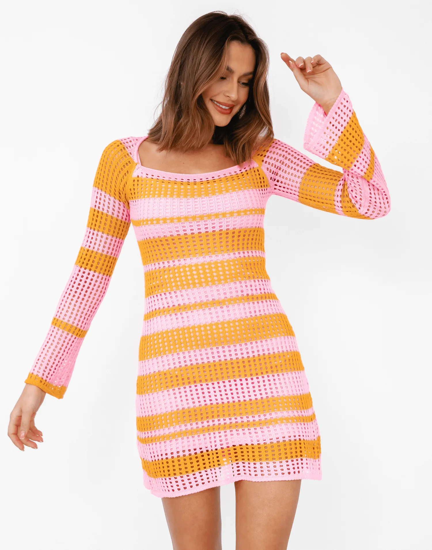 Marley Mini Dress Pink Orange