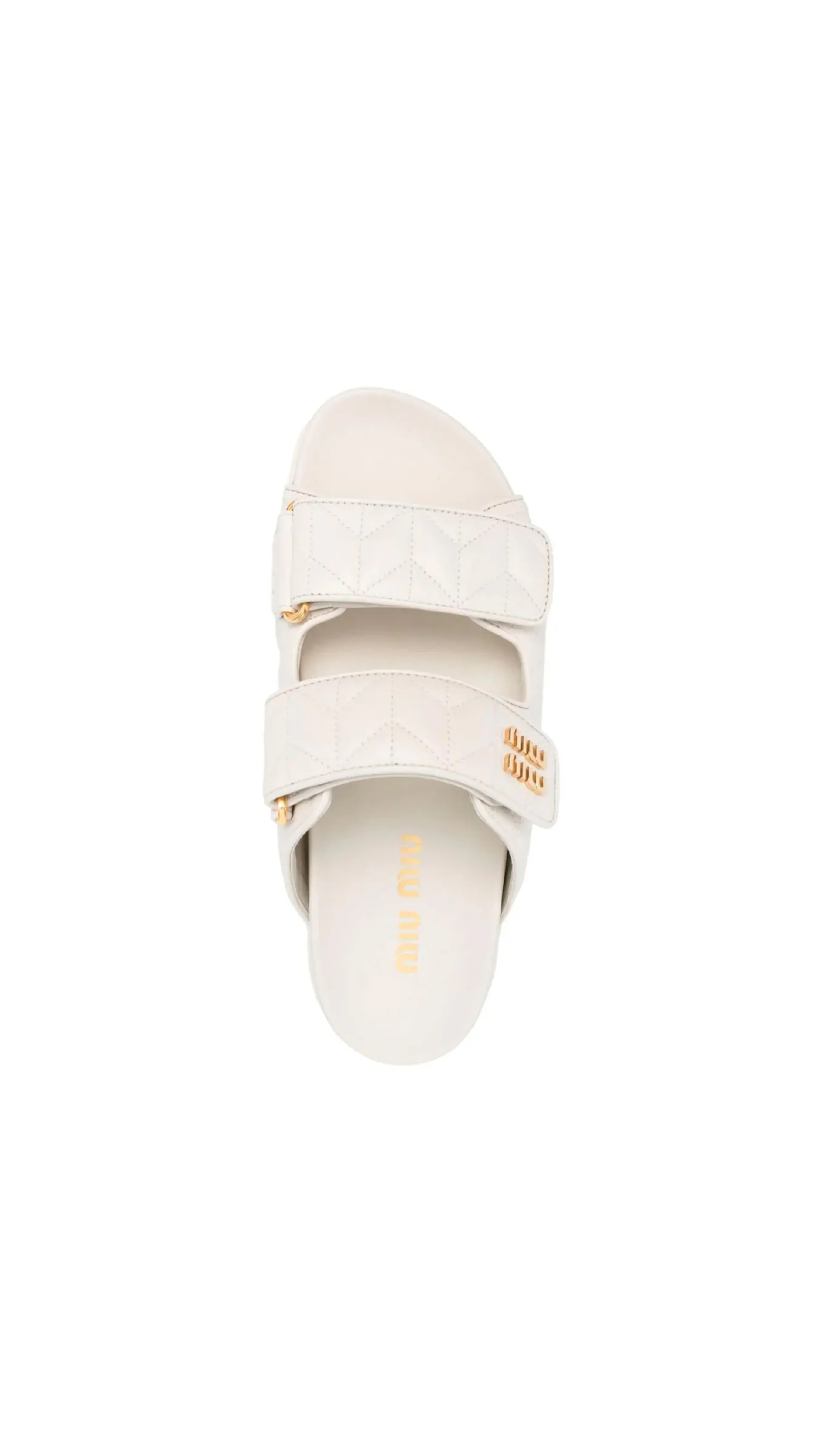 White Matelassé Nappa Leather Slides