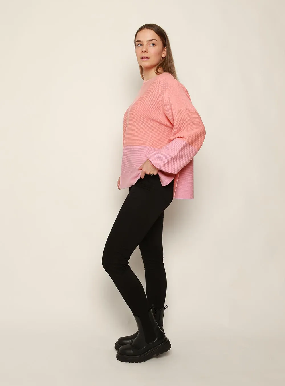 Maya Two Tone Pink Knit