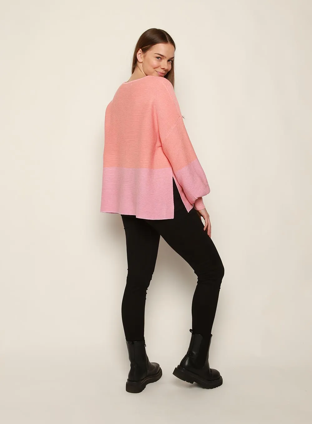 Maya Two Tone Pink Knit