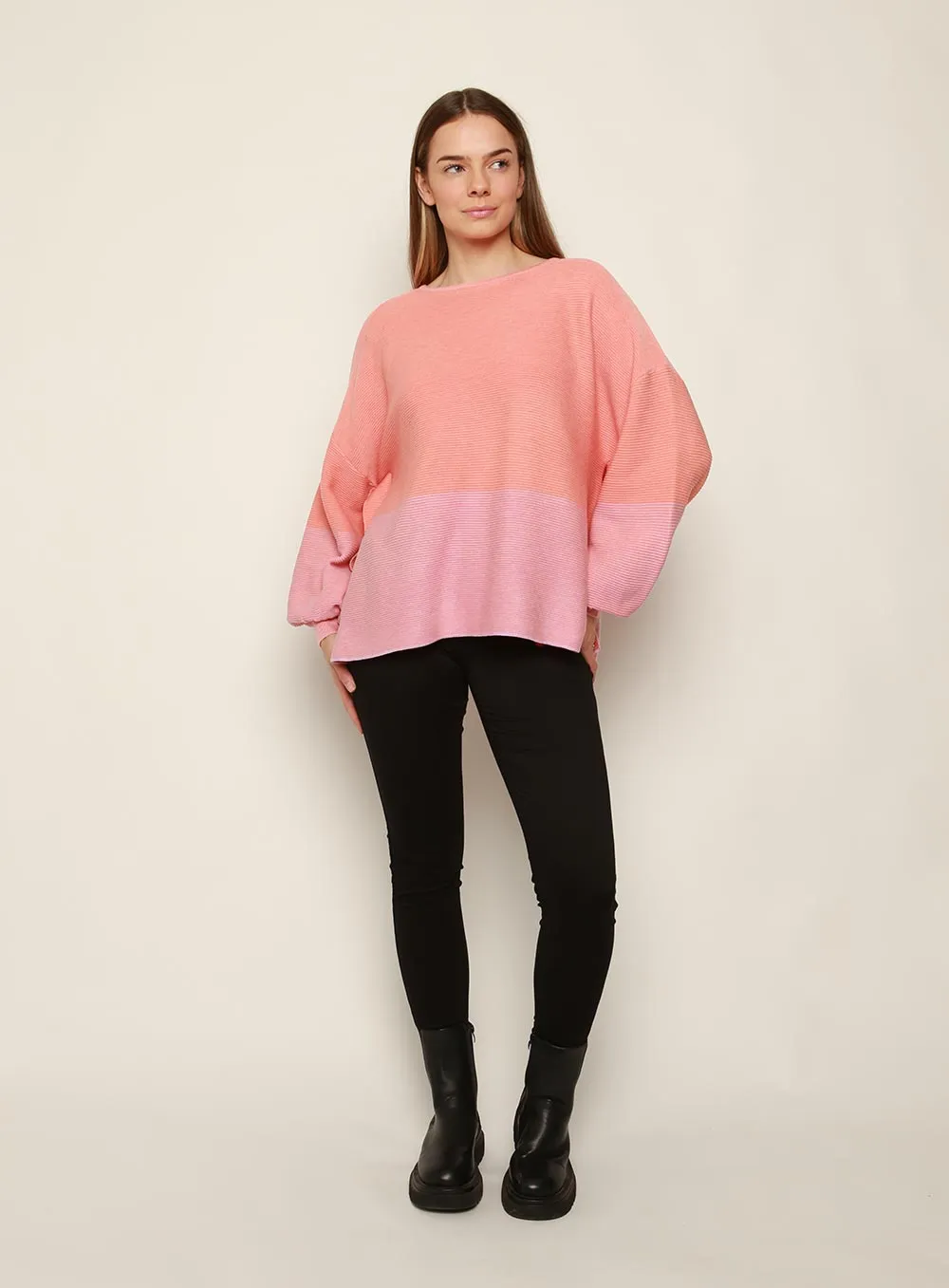 Maya Two Tone Pink Knit