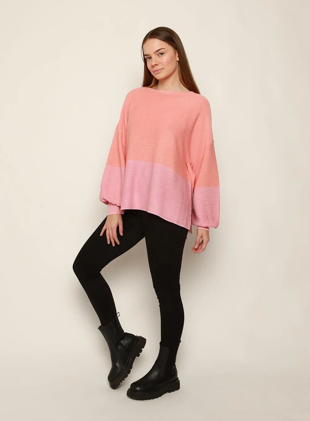 Maya Two Tone Pink Knit