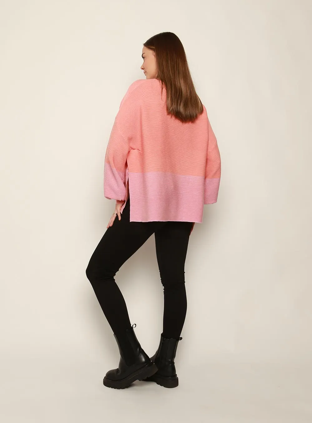 Maya Two Tone Pink Knit