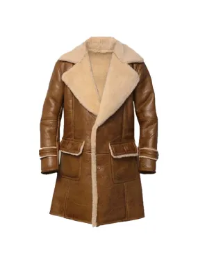 Brown Shearling Coat for Men