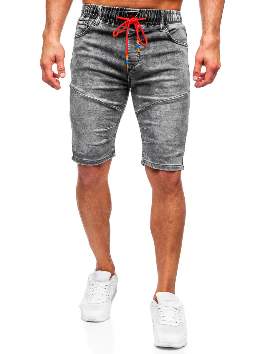 Men's Black Jeans Shorts Bolf TF175.