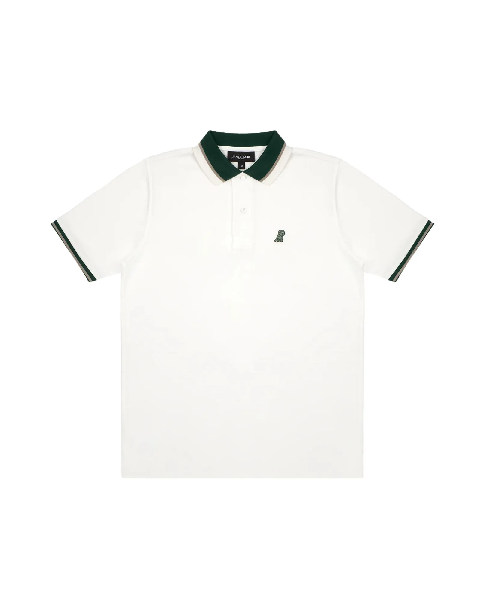 Men's Contrast Neck Lines Detail Polo Shirt - Star White A224