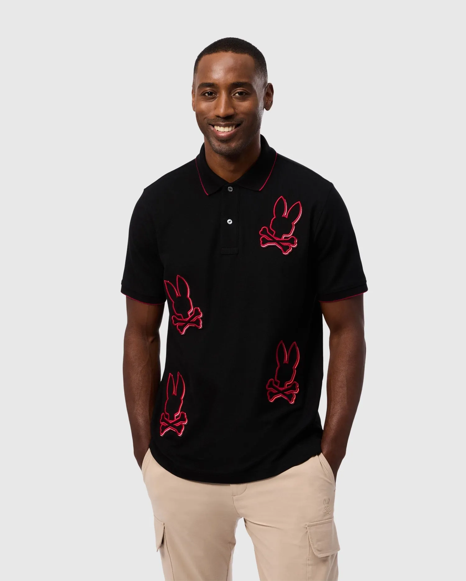 Men's Karl Pique Polo Shirt in Black - Product Code: B6K954D200