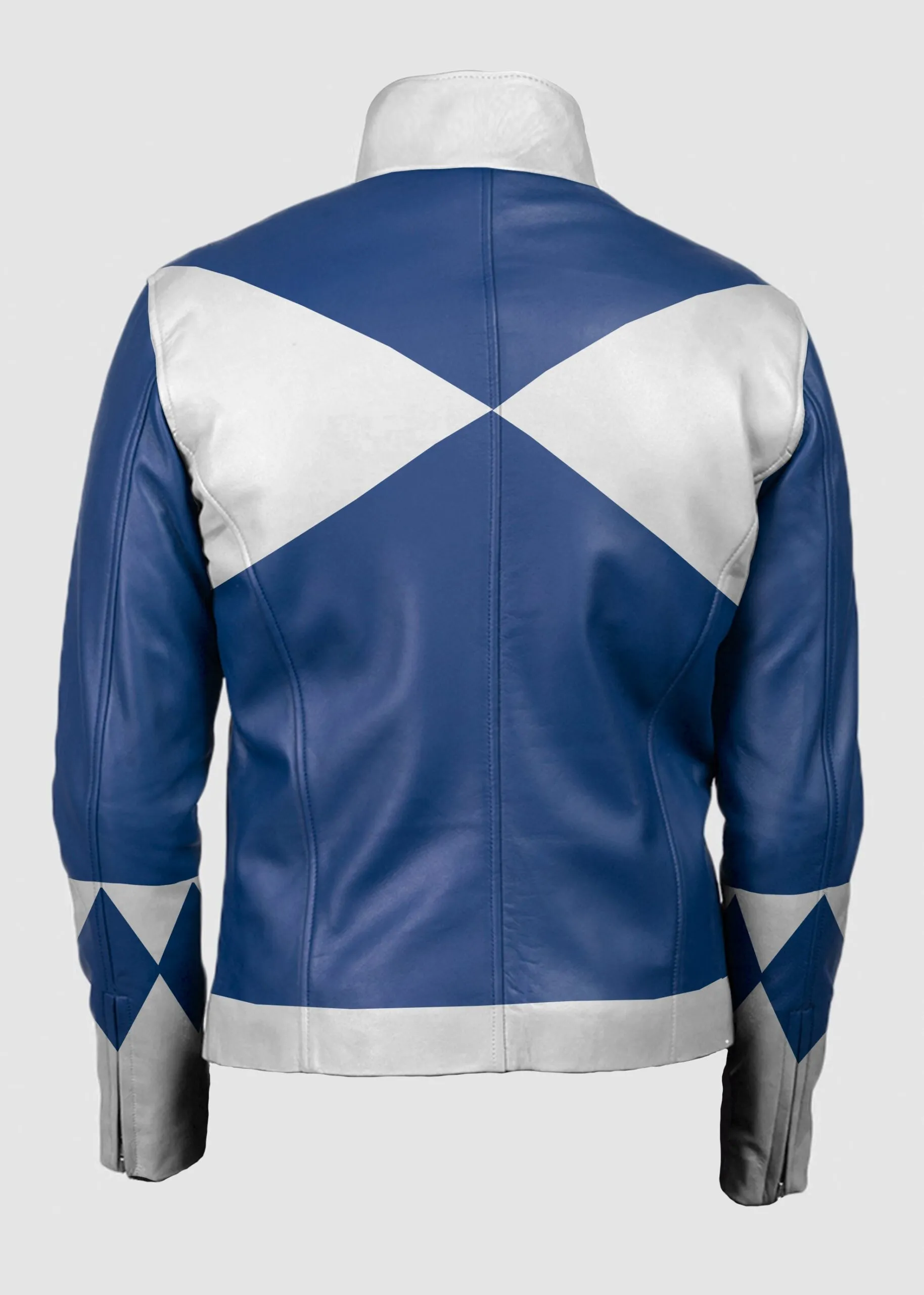 Mens Power Rangers Classic Leather Jacket - Blue