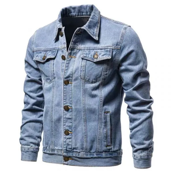 Men's slim fit denim jacket.