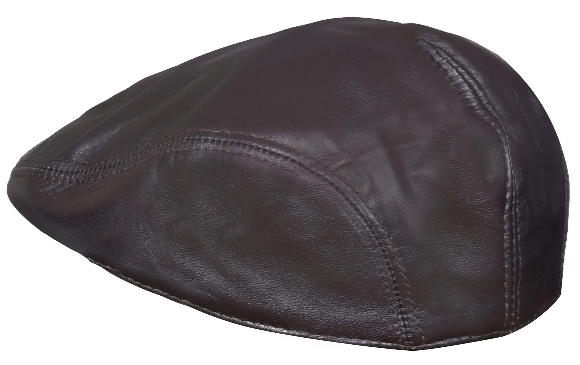 Men's Tan Leather Flat Cap