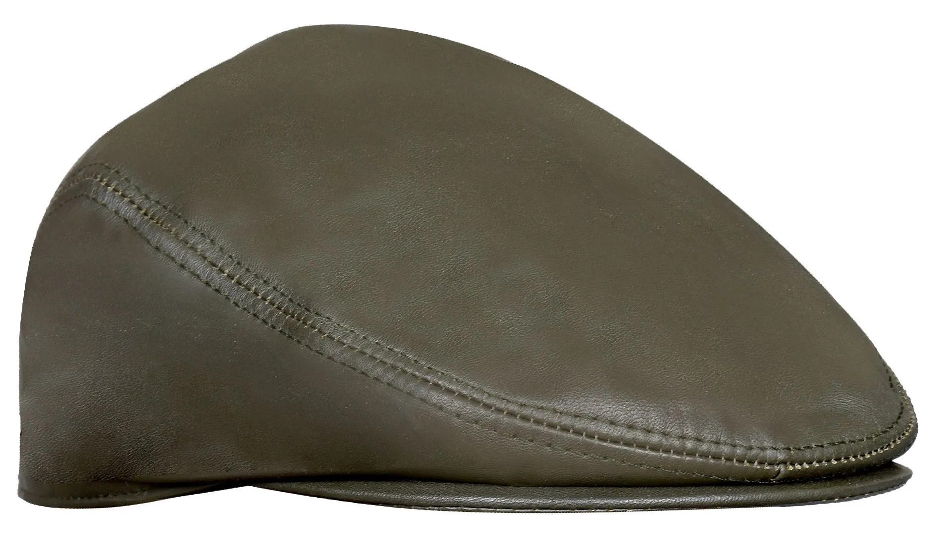 Men's Tan Leather Flat Cap