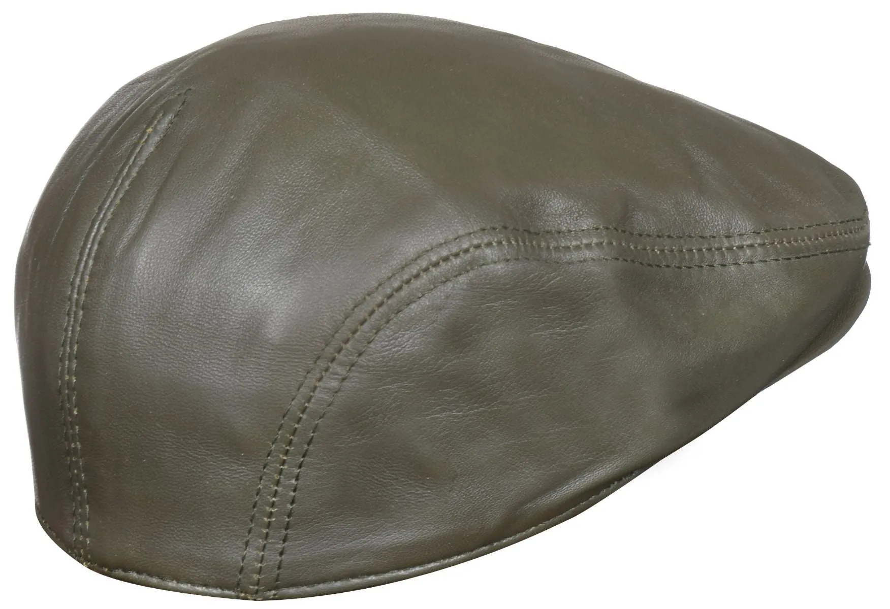 Men's Tan Leather Flat Cap