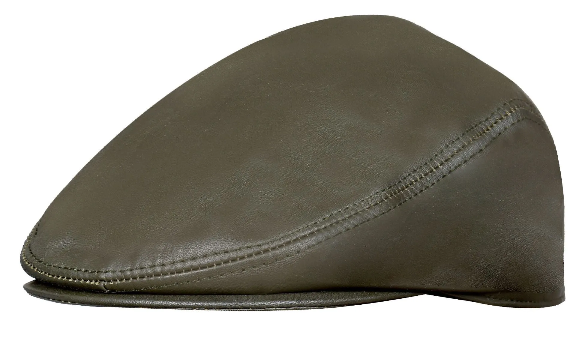 Men's Tan Leather Flat Cap