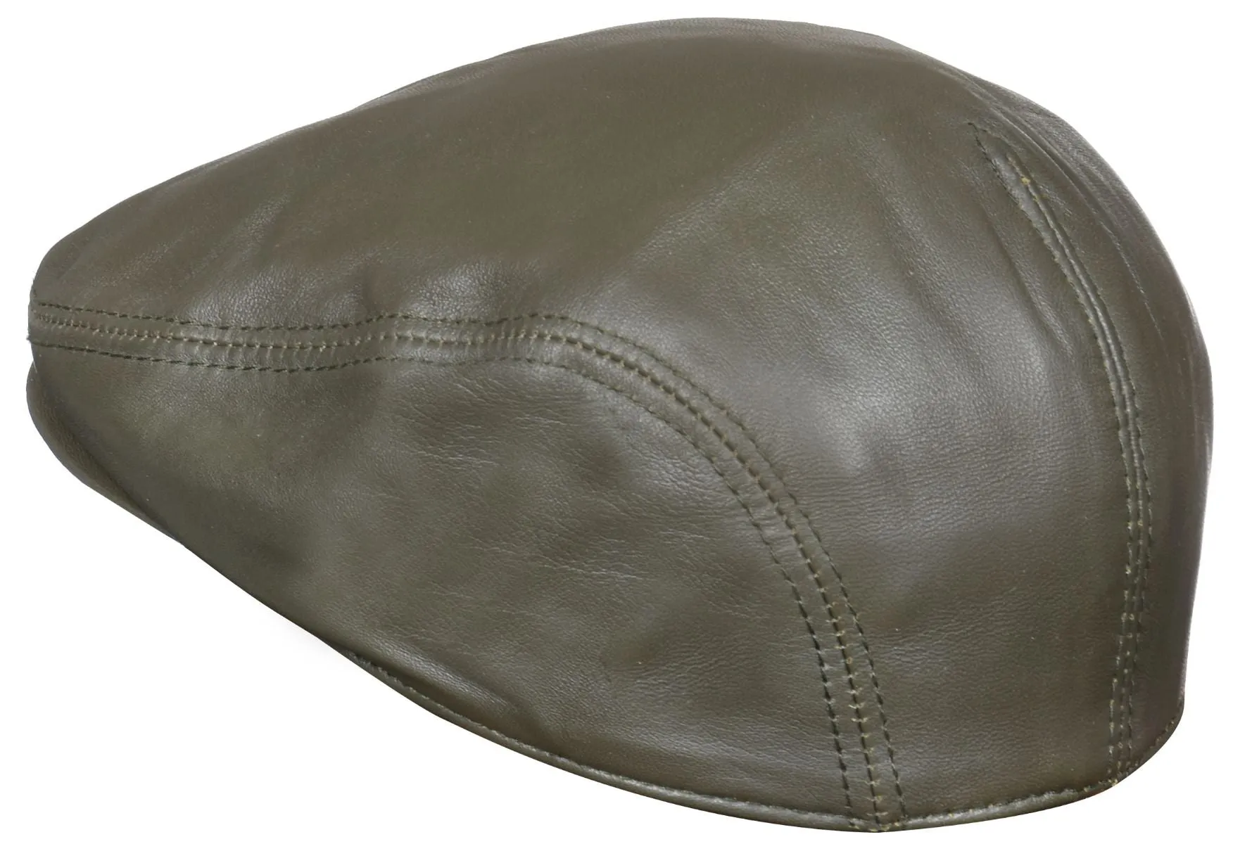 Men's Tan Leather Flat Cap